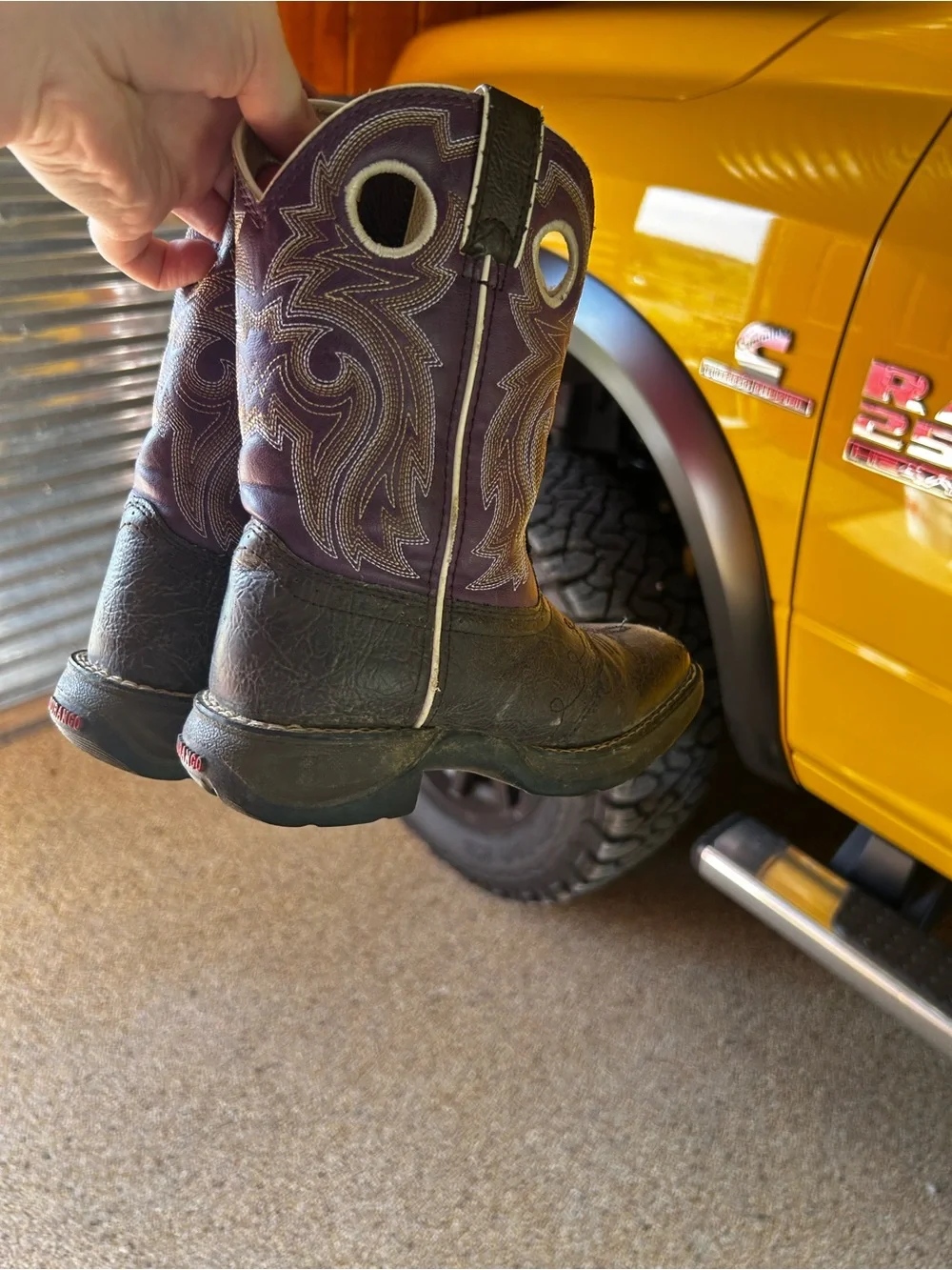 Durango Kids Purple and Brown Western Pull-On Boots